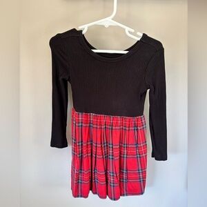 Little Sleppies 2t Black and Red Plaid Dress with pockets